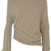 Alexander Wang Asymmetric Ribbed Cotton Sweater in Brown (taupe) - Lyst