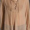 Dolan Lived in Lace Up Blouse in Pink - Lyst