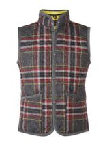 Lavenham Grey Plaid Tweed Mickfield Quilt Gilet