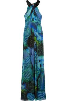 Matthew Williamson Lotus-print Silk-chiffon Maxi Dress - Lyst
