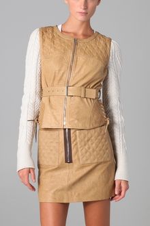 Matthew Williamson Angler Leather Jacket with Knit Sleeves - Lyst