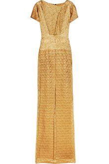 Roland Mouret Wallis Metallic Embossed Silk-blend Gown - Lyst
