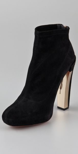 B Brian Atwood Edeline Suede High Heel Booties in Black - Lyst