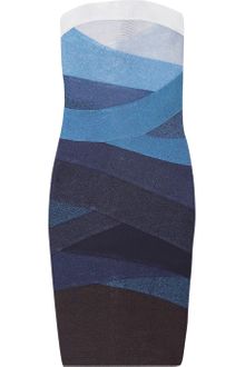 Hervé Léger Ombré Strapless Bandage Dress - Lyst