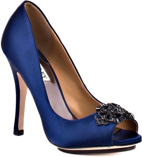 navy blue badgley mischka shoes