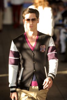Tommy Hilfiger Spring 2012 Black Varsity Jacket - Lyst