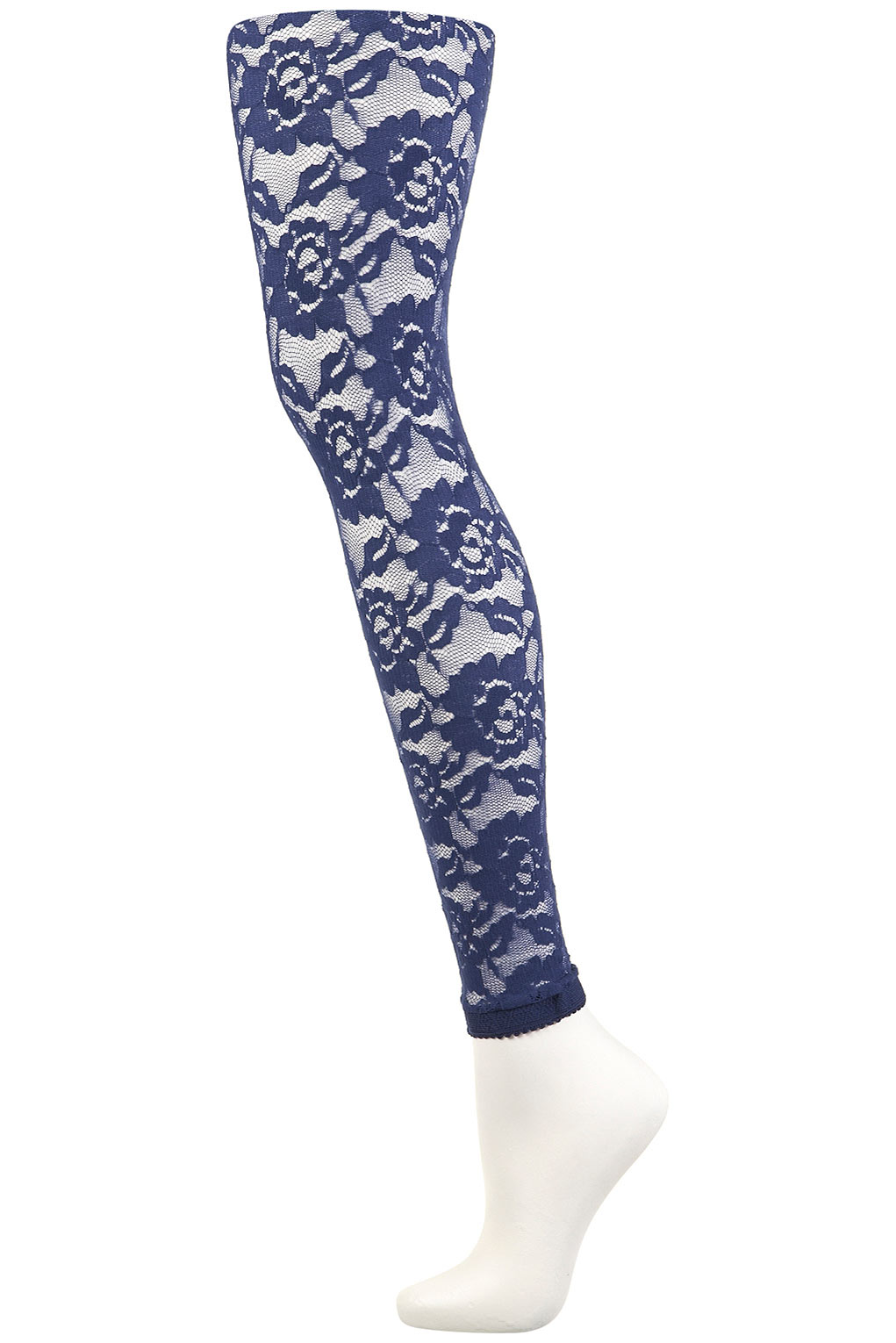 Lace Footless Tights in Blue (navy blue) Lyst