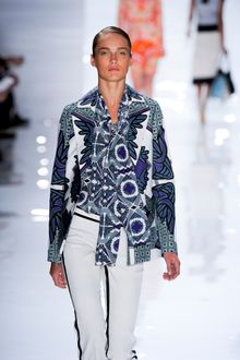 Derek Lam Spring 2012 White and Blue Blouse - Lyst