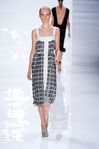 Derek Lam Spring 2012 White and Black Strapped Dress - Lyst