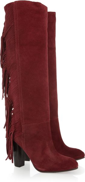 Diane Von Furstenberg Penn Fringed Leather Knee Boots - Lyst