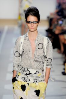 Diane Von Furstenberg Spring 2012 Gray Patterned Button-Down Shirt - Lyst