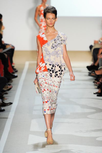 Diane Von Furstenberg Spring 2012 Cream MidLength Skirt in Multicolor - Lyst