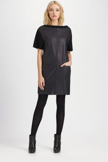 Marc By Marc Jacobs Stephanie Leather Sweater Dress - Lyst
