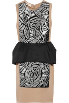 Marni Appliqué Peplum Wool-blend Dress - Lyst
