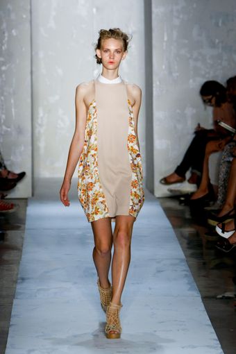 Suno Spring 2012 Nude sleeveless Floral Mini Dress - Lyst