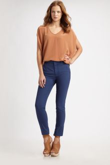 Vince Oversized Silk Top - Lyst