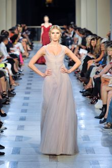 Zac Posen Spring 2012 Sleeveless Tule Nude Gown - Lyst
