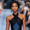 Zac Posen Spring 2012 Navy Halterneck Tule Gown in Blue - Lyst