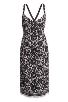 Dolce & Gabbana Lace Print Ruched Dress - Lyst