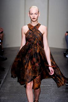Donna Karan New York Spring 2012 Brown Floral Dress - Lyst