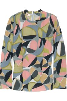 Marni Printed Crepe Top - Lyst