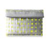 Poupee Couture Woven Apart Clutch in Silver + Neon Yellow in Silver - Lyst