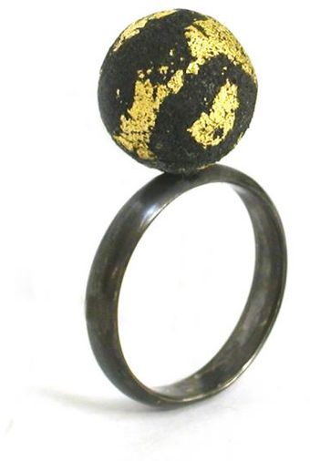 Arata Fuchi Black Ball Ring with Which Gold Foil Is Sprinkled - Lyst