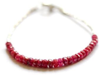 Bijouxbar By Vivien Frank Ruby Bracelet with Pure Silver - Lyst