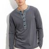 Billy Reid Contrast Trim Henley in Black for Men (faded black) - Lyst