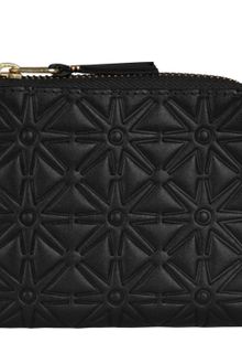 Comme Des Garçons Black Embossed Half Zip Wallet - Lyst