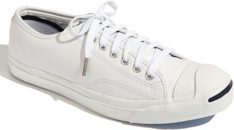 Converse Jack Purcell Leather Sneakers in White for Men (white/ navy) - Lyst