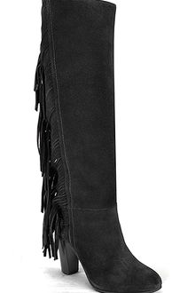 Diane Von Furstenberg Penn - Black Suede Fringe Boot - Lyst