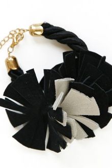 Elvira Sazesh Black&white Suede Tassel Bracelet - Lyst