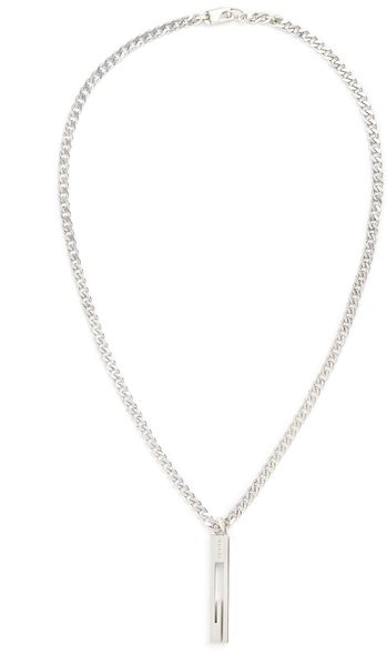 Gucci Necklace with Cut Out G Motif Pendant in Silver for Men (nickle) - Lyst