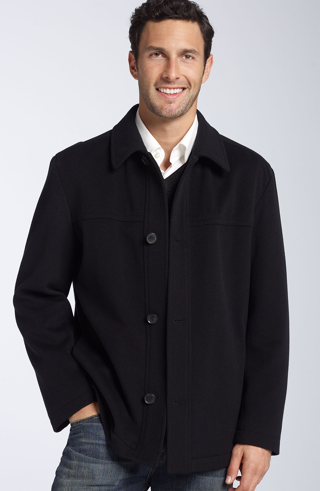 Hugo Boss Boss Black Chester Trim Fit Wool Blend Coat in Black for Men