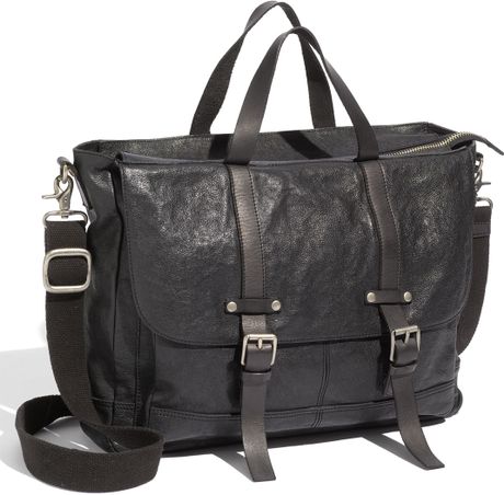 mens black leather work bag