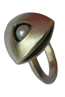 Lauraberrutti Sterling Silver Triangle Shape with Pearl - Lyst