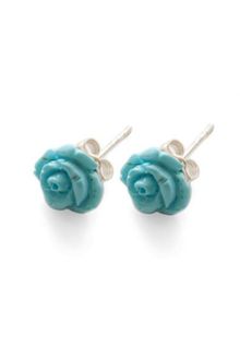 Mojee Design Turquoise Rose Earrings - Lyst