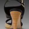 Rebecca Minkoff Brooke Buckle Sandal in Gold (black & gold) - Lyst