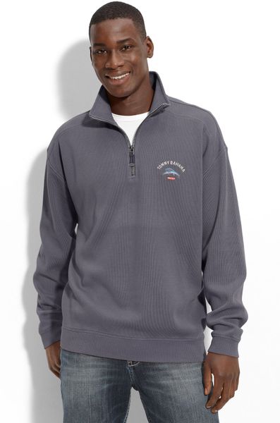Tommy Bahama New Aruba Half Zip Sweatshirt in Blue for Men (great sea) | Lyst