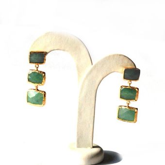 Toosis Green Jade Verticle Three Small To Large Stones Ea - Lyst