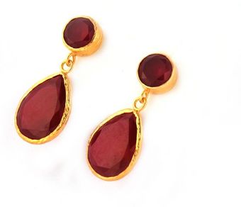 Toosis Angelina Style Red Jade Drop Earrings - Lyst