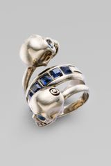 Alexander McQueen New Twin Ring/dark Silver