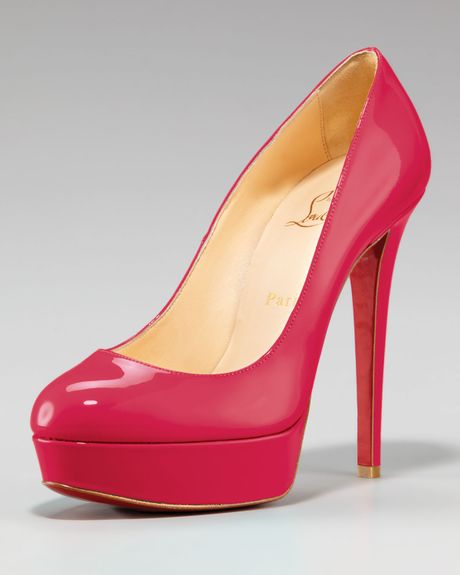 Christian Louboutin Bianca Patent Platform Pump in Red - Lyst