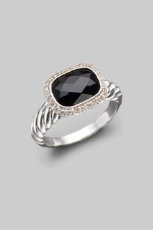 David Yurman Black Onyx, Diamond & Sterling Silver Ring - Lyst