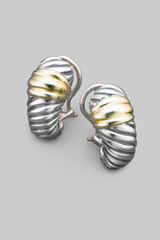 David Yurman Sterling Silver & 14k Yellow Gold Shrimp Earrings