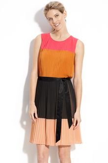 DKNY Colorblock Pleat Detail Dress - Lyst