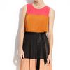Dkny Colorblock Pleat Detail Dress in Multicolor (lipstick/ henna/ black) - Lyst