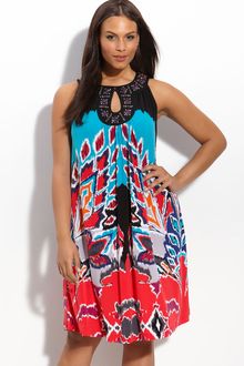 Eci Beaded Trapeze Dress (plus) - Lyst