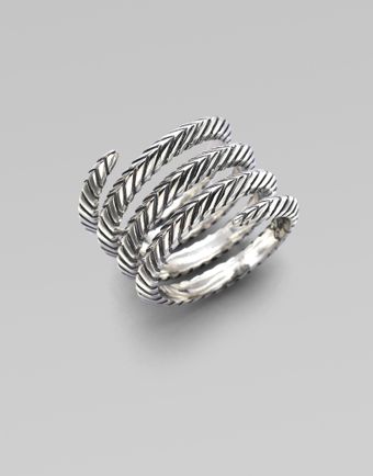 Elizabeth And James Sterling Silver Spiral Ring - Lyst